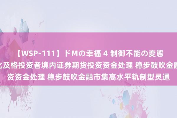 【WSP-111】ドMの幸福 4 制御不能の変態ボディ4時間 央行：优化及格投资者境内证券期货投资资金处理 稳步鼓吹金融市集高水平轨制型灵通