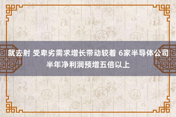 就去射 受卑劣需求增长带动较着 6家半导体公司半年净利润预增五倍以上