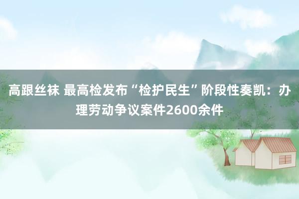 高跟丝袜 最高检发布“检护民生”阶段性奏凯：办理劳动争议案件2600余件