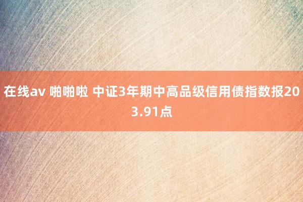 在线av 啪啪啦 中证3年期中高品级信用债指数报203.91点